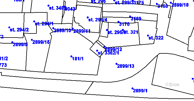 Parcela st. 3362/1 v KÚ Choceň, Katastrální mapa