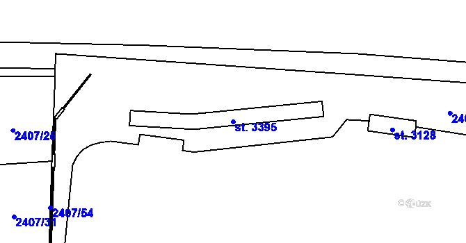 Parcela st. 3395 v KÚ Choceň, Katastrální mapa