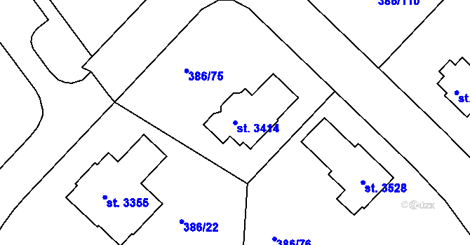 Parcela st. 3414 v KÚ Choceň, Katastrální mapa