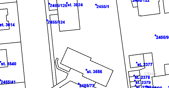 Parcela st. 2455/18 v KÚ Choceň, Katastrální mapa