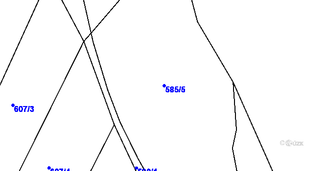Parcela st. 585/5 v KÚ Choceň, Katastrální mapa