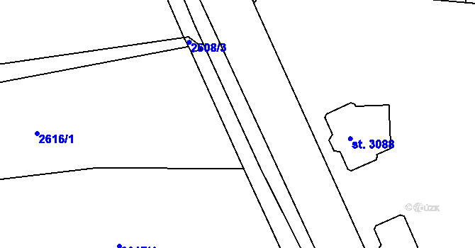 Parcela st. 2616/2 v KÚ Choceň, Katastrální mapa