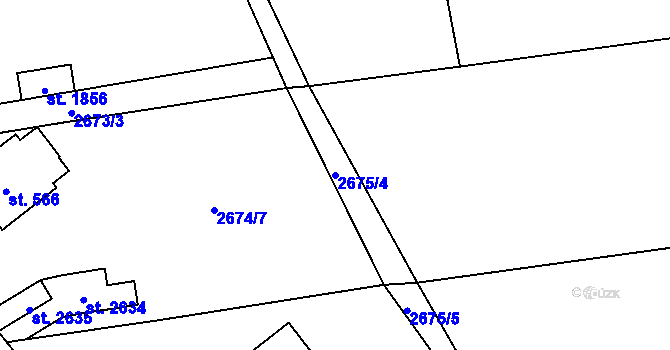 Parcela st. 2675/4 v KÚ Choceň, Katastrální mapa