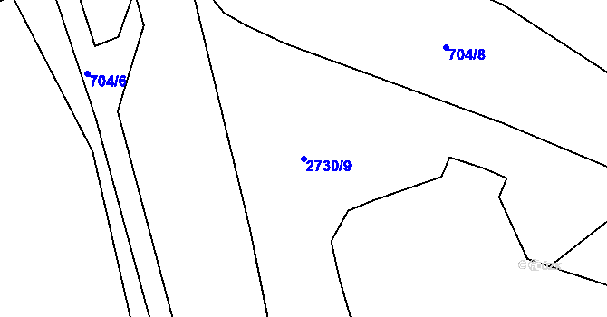 Parcela st. 2730/9 v KÚ Choceň, Katastrální mapa