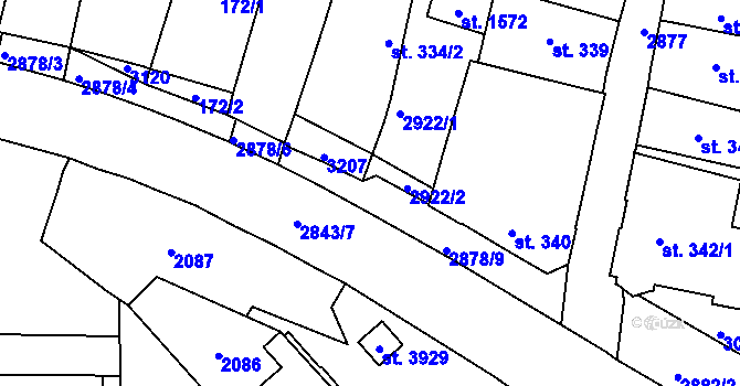 Parcela st. 2878/8 v KÚ Choceň, Katastrální mapa