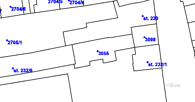 Parcela st. 3056 v KÚ Choceň, Katastrální mapa