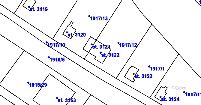 Parcela st. 3122 v KÚ Choceň, Katastrální mapa