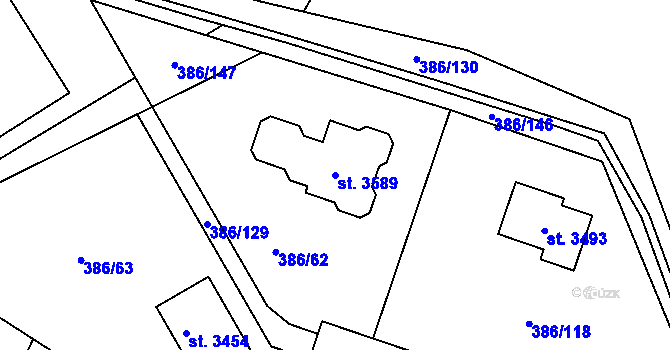 Parcela st. 3589 v KÚ Choceň, Katastrální mapa
