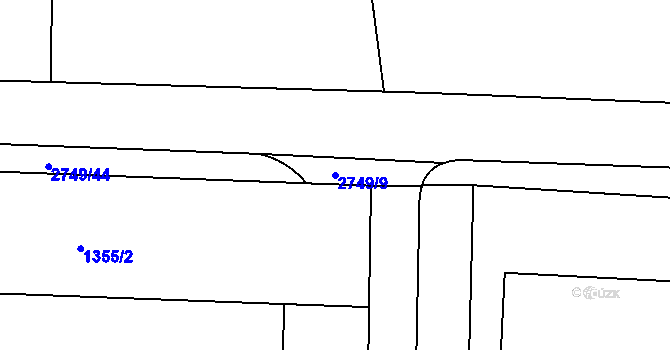 Parcela st. 2749/9 v KÚ Choceň, Katastrální mapa