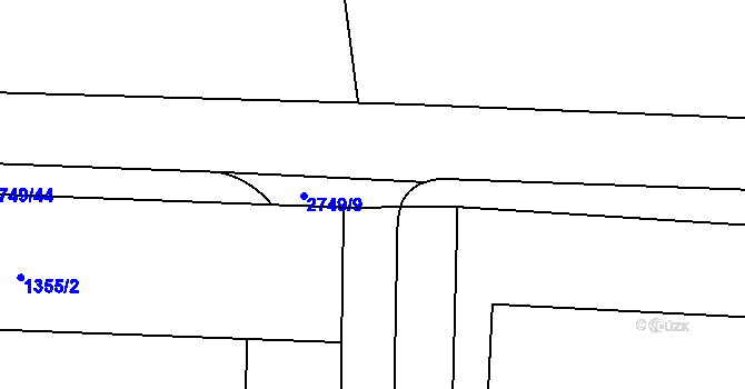 Parcela st. 2749/10 v KÚ Choceň, Katastrální mapa
