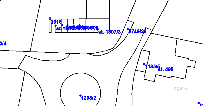 Parcela st. 2775/18 v KÚ Choceň, Katastrální mapa