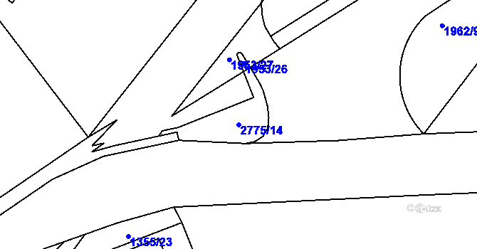 Parcela st. 2775/14 v KÚ Choceň, Katastrální mapa