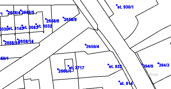 Parcela st. 2659/4 v KÚ Choceň, Katastrální mapa