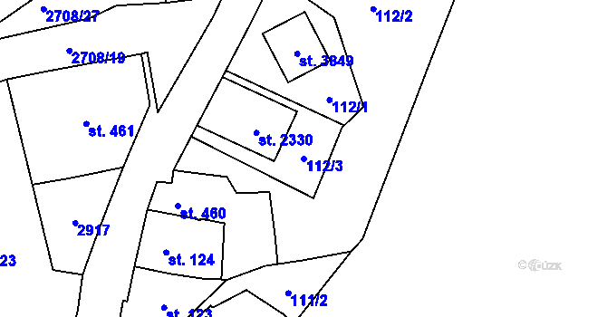 Parcela st. 112/3 v KÚ Choceň, Katastrální mapa