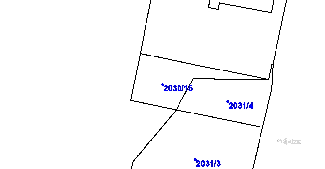 Parcela st. 2030/15 v KÚ Choceň, Katastrální mapa