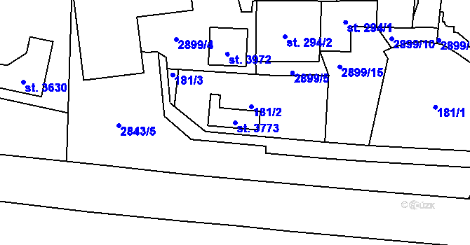 Parcela st. 3773 v KÚ Choceň, Katastrální mapa