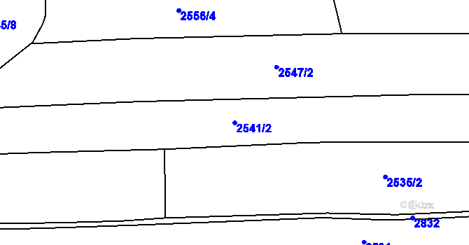 Parcela st. 2541/2 v KÚ Choceň, Katastrální mapa