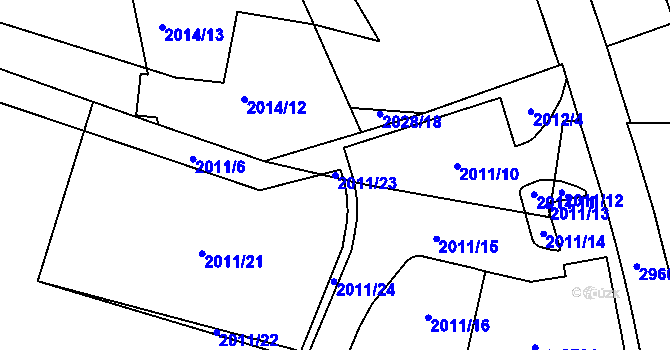 Parcela st. 2011/23 v KÚ Choceň, Katastrální mapa