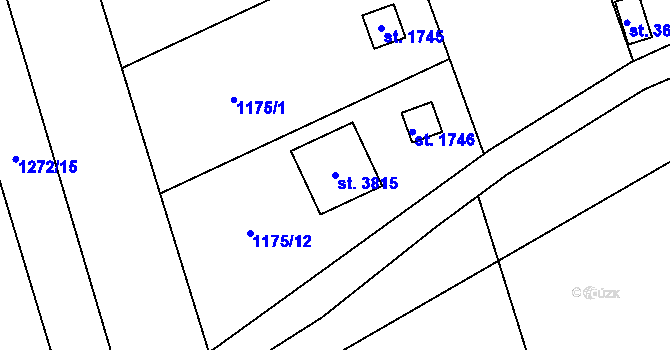 Parcela st. 3815 v KÚ Choceň, Katastrální mapa
