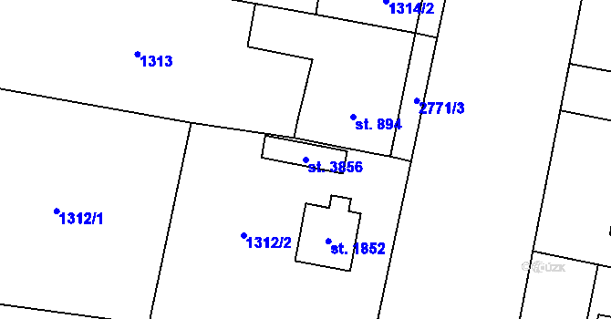 Parcela st. 3856 v KÚ Choceň, Katastrální mapa