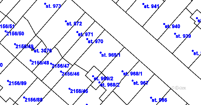 Parcela st. 969/1 v KÚ Choceň, Katastrální mapa