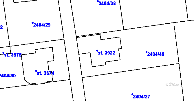 Parcela st. 3922 v KÚ Choceň, Katastrální mapa