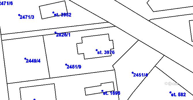 Parcela st. 3976 v KÚ Choceň, Katastrální mapa