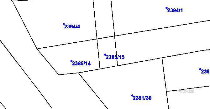 Parcela st. 2385/15 v KÚ Choceň, Katastrální mapa