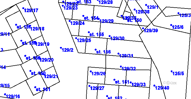 Parcela st. 156 v KÚ Chocenice, Katastrální mapa
