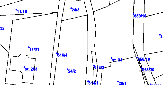 Parcela st. 200 v KÚ Chocenice, Katastrální mapa