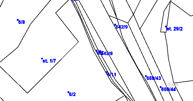Parcela st. 6/7 v KÚ Chocenice, Katastrální mapa