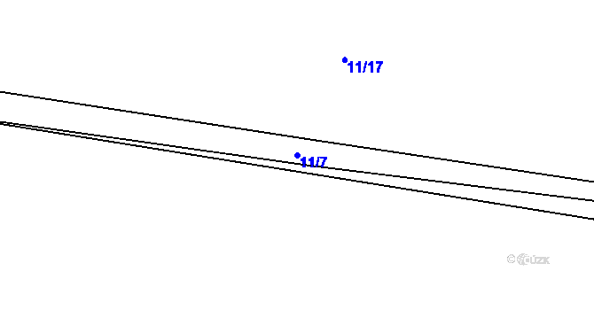 Parcela st. 11/7 v KÚ Chocenice, Katastrální mapa