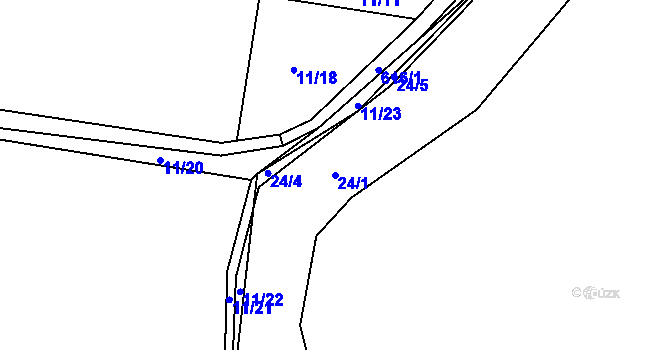 Parcela st. 24/1 v KÚ Chocenice, Katastrální mapa