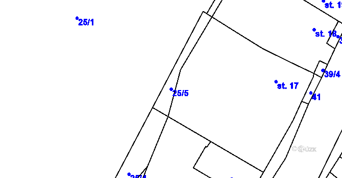 Parcela st. 25/5 v KÚ Chocenice, Katastrální mapa