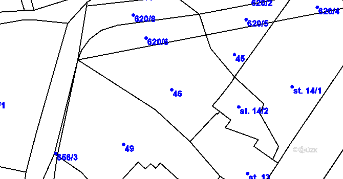 Parcela st. 46 v KÚ Chocenice, Katastrální mapa