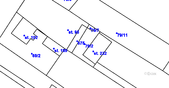 Parcela st. 79/2 v KÚ Chocenice, Katastrální mapa