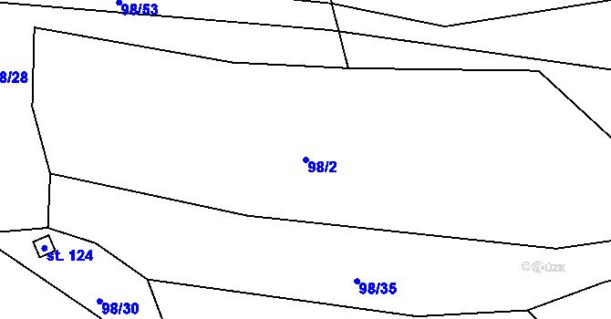 Parcela st. 98/2 v KÚ Chocenice, Katastrální mapa