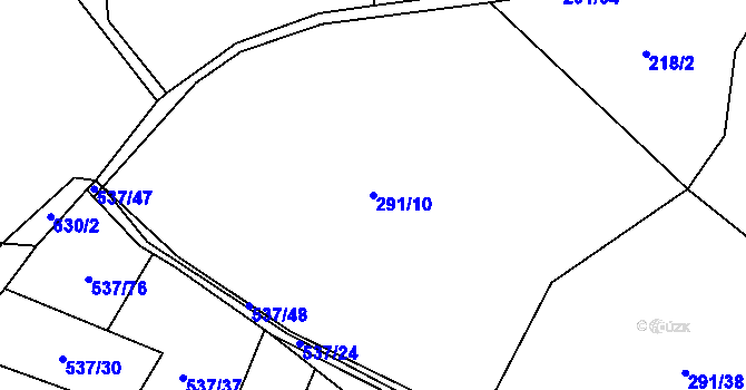 Parcela st. 291/10 v KÚ Chocenice, Katastrální mapa