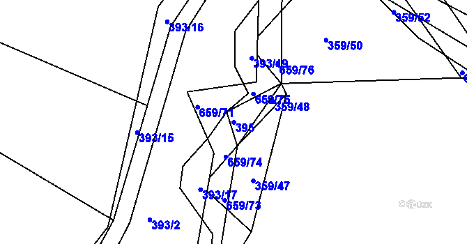 Parcela st. 395 v KÚ Chocenice, Katastrální mapa