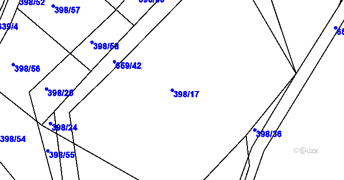 Parcela st. 398/17 v KÚ Chocenice, Katastrální mapa