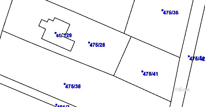 Parcela st. 475/29 v KÚ Chocenice, Katastrální mapa