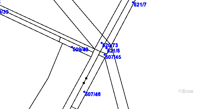 Parcela st. 507/45 v KÚ Chocenice, Katastrální mapa