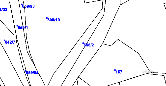 Parcela st. 658/2 v KÚ Chocenice, Katastrální mapa