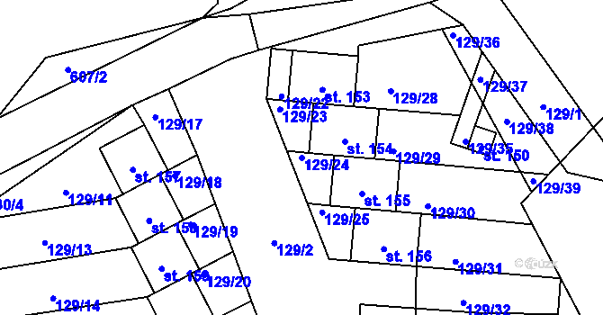 Parcela st. 129/24 v KÚ Chocenice, Katastrální mapa