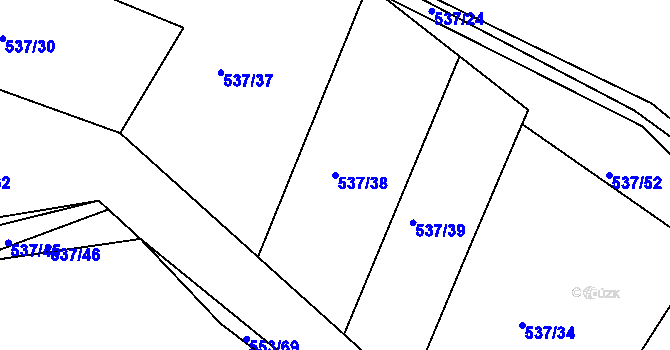 Parcela st. 537/38 v KÚ Chocenice, Katastrální mapa