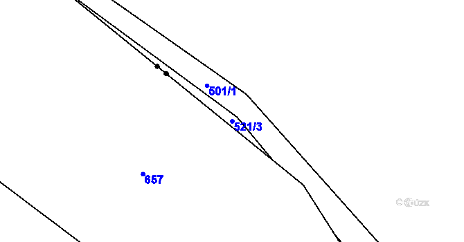 Parcela st. 521/3 v KÚ Chocenice, Katastrální mapa