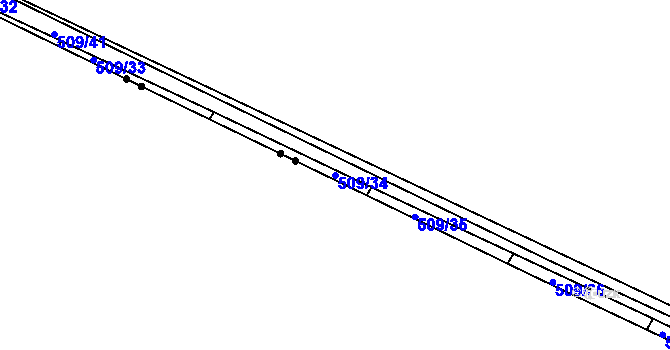 Parcela st. 509/34 v KÚ Chocenice, Katastrální mapa