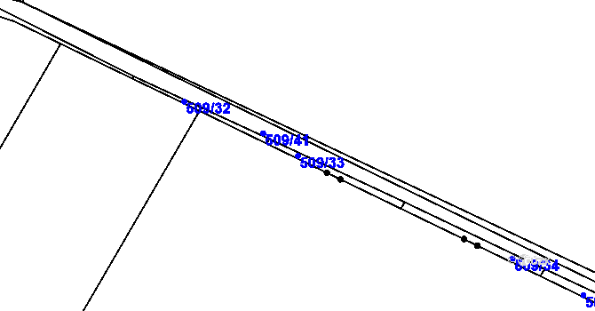 Parcela st. 509/33 v KÚ Chocenice, Katastrální mapa