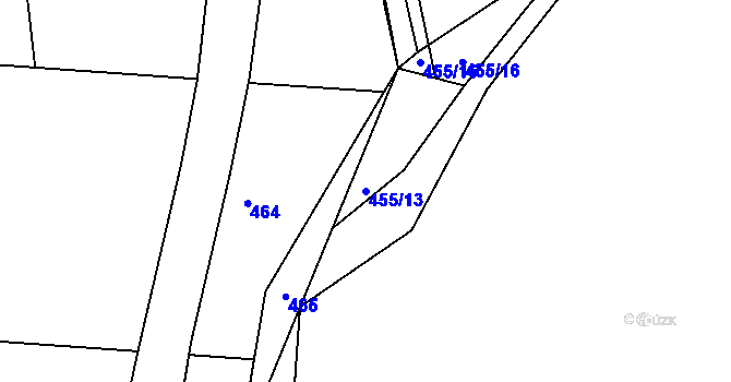 Parcela st. 455/13 v KÚ Chocenice, Katastrální mapa