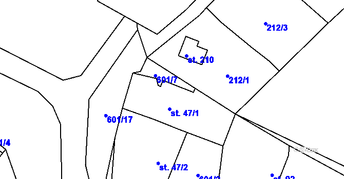 Parcela st. 47/3 v KÚ Chocenice, Katastrální mapa